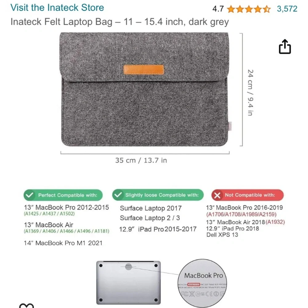 Grey Felt Laptop and Cable Cases | Inateck